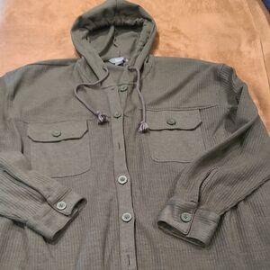 Natural Reflections Olive Hooded Shirt